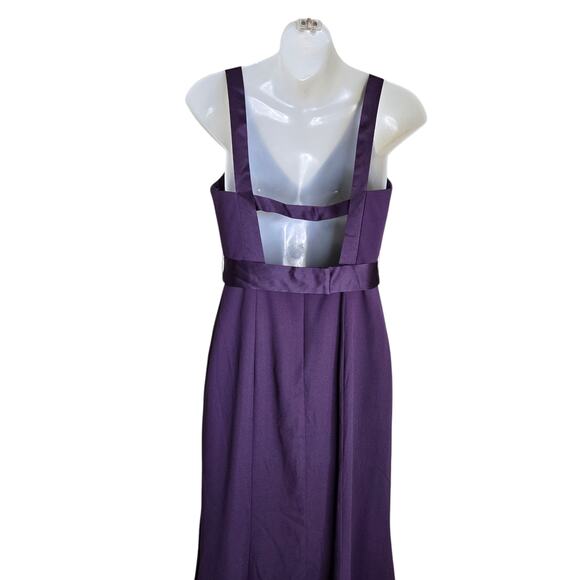White by Vera Wang Formal Dress Size 2 Amethyst Purple Belt Lined Cut Out Back - Picture 7 of 8